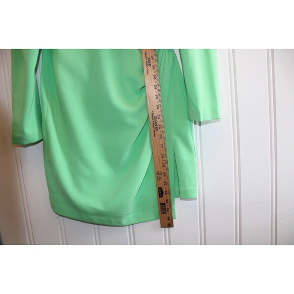 A.L.C. Jane Mini Dress Size 8 Green Ruched Long Sleeve Cocktail Party - Picture 7 of 13